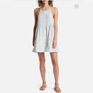 Free People Halter Neck Blue/White Desert Days Striped Mini Dress Size Medium